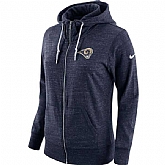 Women's Nike Rams Fresh Logo Navy Full Zip Hoodie,baseball caps,new era cap wholesale,wholesale hats